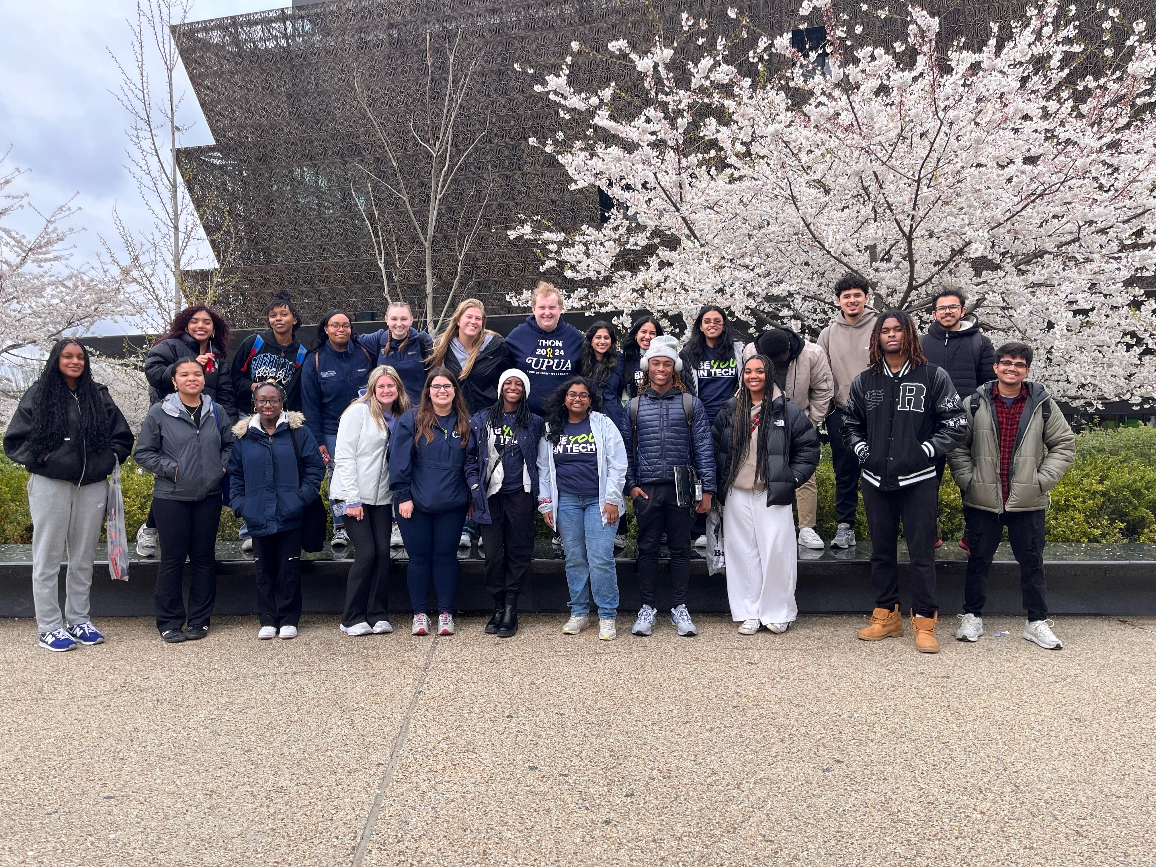 group of college students in washington dc