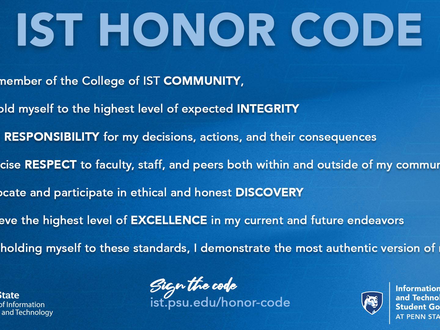 Honor code established at College of IST